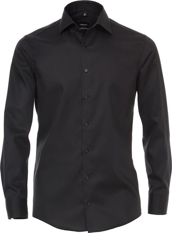 Venti slim-fit overhemd dark grey - Mooi Overhemd