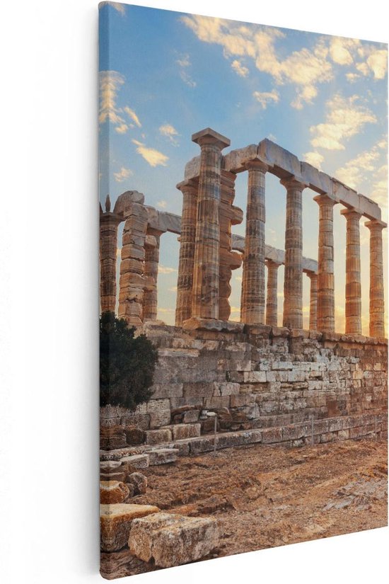 Artaza Canvas Schilderij Tempel van Poseidon in Athene, Griekenland - 20x30 - Klein - Foto Op Canvas - Canvas Print