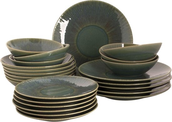 Palmer Serviesset Vernic Stoneware 6-persoons 24-delig Groen - Palmer