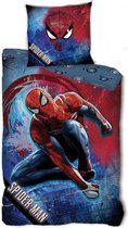 dekbedovertrek Spiderman 140 x 200 cm polyster blauw