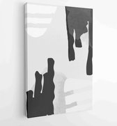 Zwart-wit abstracte muurkunst achtergrond vector 2 - Moderne schilderijen – Verticaal – 1909205695 - 50*40 Vertical