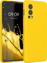 kwmobile telefoonhoesje voor OnePlus Nord 2 5G - Hoesje met siliconen coating - Smartphone case in stralend geel