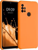kwmobile telefoonhoesje voor Motorola Moto G30 / Moto G20 / Moto G10 - Hoesje met siliconen coating - Smartphone case in fruitig oranje