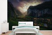 Behang - Fotobehang Lauterbrunnen in Zwitserland - Breedte 600 cm x hoogte 400 cm - Behangpapier