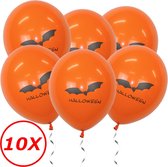Halloween Versiering Decoratie Helium Ballonnen Feest Versiering Halloween Accessoires Ballon Oranje Vleermuis – 10 Stuks