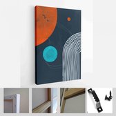 Abstracte nacht als achtergrond op Mars. Set van abstracte zwarte handgeschilderde illustraties voor briefkaart, Social Media Banner, Brochure Cover Design of wanddecoratie achterg