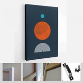 Een trendy set van abstracte zwarte handgeschilderde illustraties voor briefkaart, Social Media Banner, Brochure Cover Design of wanddecoratie achtergrond - Modern Art Canvas - ver