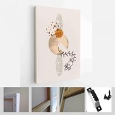 Schilderen Muur Foto's Home Room Decor. Moderne abstracte kunst botanische kunst aan de muur. Boho. Minimal Art Bloem op Geometrische Vormen Achtergrond - Modern Art Canvas - Verti