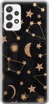 Samsung A52s hoesje siliconen - Counting the stars | Samsung Galaxy A52s case | zwart | TPU backcover transparant