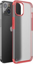 Hoesje Hybride Back Cover Mat Transparant Rood Geschikt voor Apple iPhone 13 Mini