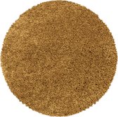 Monaco Soft Rond Shaggy Hoogpolig Vloerkleed Goud- 160 CM Ø