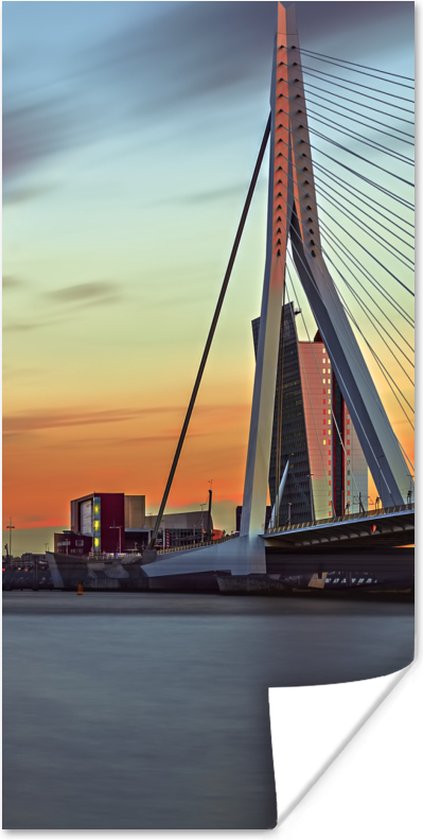 Poster Rotterdam - Erasmus - Zonsondergang - 40x80 cm