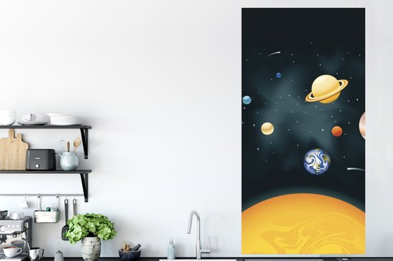 Affiche le système solaire avec notre planète - 75x150 cm