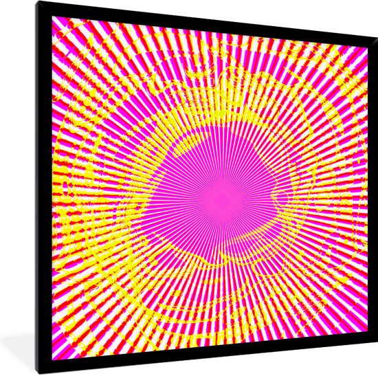 Fotolijst incl. Poster - Kunst - Straal - Psychedelisch - 40x40 cm - Posterlijst