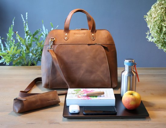 Laptoptas 15 6 inch dames leer hotsell