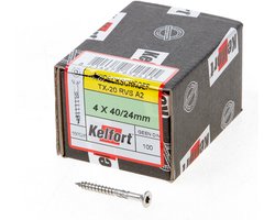 Kelfort Vlonderschroef platverzonken kop RVS A2 T20 4.0 x 40/24mm