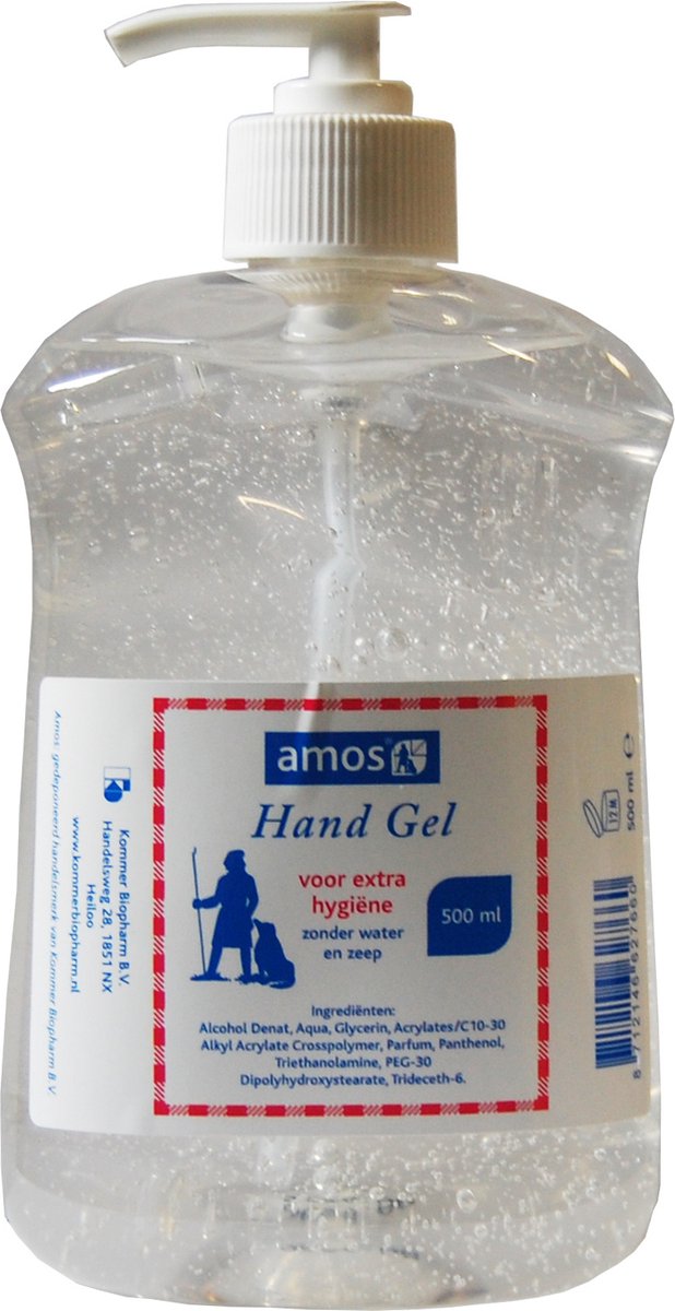 Goedkoopste Amos Handgel 500ML met doseerpomp