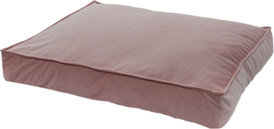 Woefwoef hondenkussen lounge velvet roze (80X55 CM)