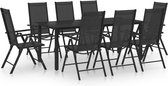 Decoways - 9-delige Tuinset aluminium zwart