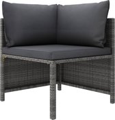 Decoways - 9-delige Loungeset met kussens poly rattan grijs