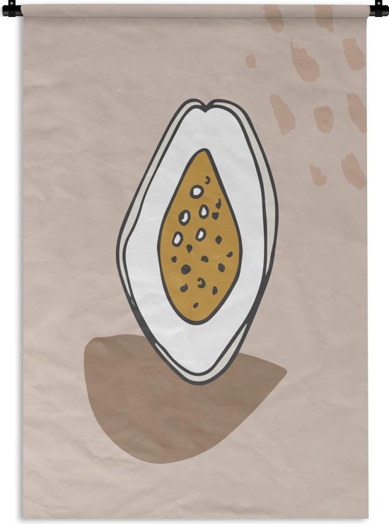 Tapisserie - Toile murale - Été - Figue - Marron - Grijs - 120x180 cm - Tapisserie