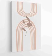Botanische muur kunst vector set. Bloemen en gebladerte lijntekeningen met abstracte vorm. 3 - Moderne schilderijen – Verticaal – 1810230223 - 50*40 Vertical