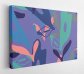 Onlinecanvas - Schilderij - Moderne Retro Abstracte Bloemenachtergrond Moderne Horizontaal Horizontal - Multicolor - 50 X 40 Cm