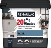 RENAULAC 1-laags interieurverf 20 minuten muren en houtwerk - 1L - 10 m² - Scandinavisch blauw satijn