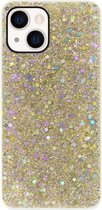 ADEL Premium Siliconen Back Cover Softcase Hoesje Geschikt voor iPhone 13 Mini - Bling Bling Glitter Goud