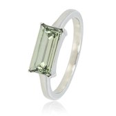 My Bendel - Damesring - zilver - met 10mm grote groene steen - Elegante ring met schitterende groene kristalsteen - Met luxe cadeauverpakking