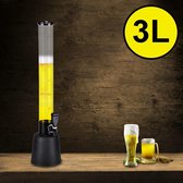 Decopatent® Grand robinet à bière XL sur pied avec robinet - Distributeur de Boisson - Majordome de bar - Tour à bière - Robinet de limonade - Robinet de table à Alcohol - 3 litres
