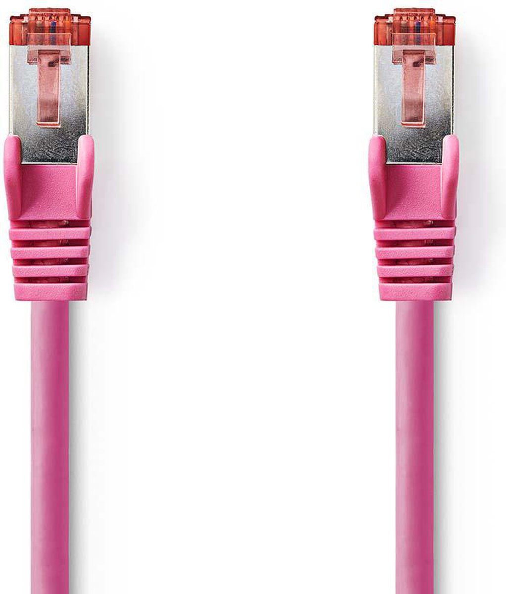 Nedis CAT6 Netwerkkabel - RJ45 Male - RJ45 Male - S/FTP - 10.0 m - Rond - LSZH - Roze - Envelop
