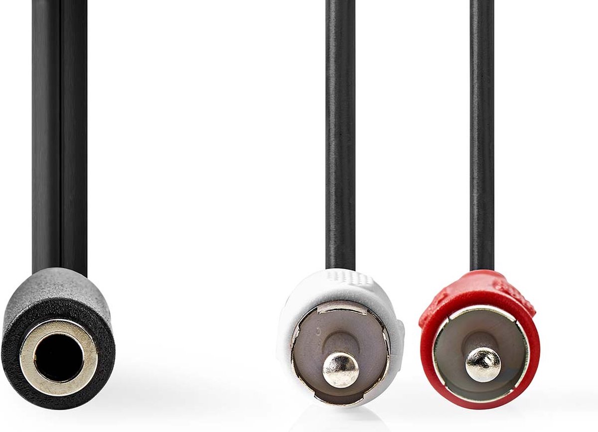 Nedis Stereo-Audiokabel - 2x RCA Male - 3,5 mm Female - Vernikkeld - 0.20 m - Rond - Polybag