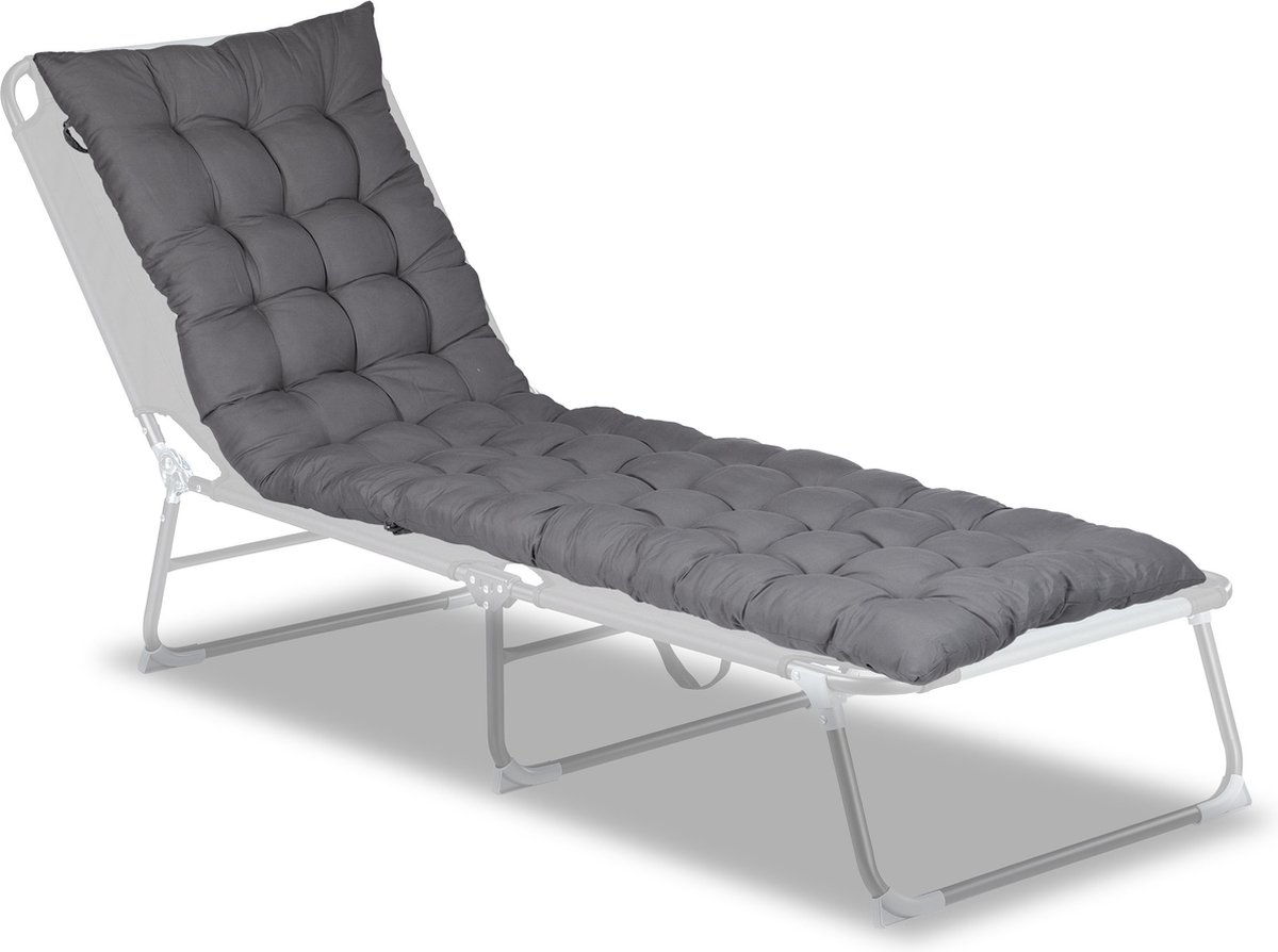 tuinbankkussen - 180 x 50 cm - met touwtjes - palletkussen - polyester
