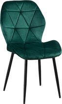 ZAZA Home Jane fluwelen eetkamerstoelen set van 4 Groen