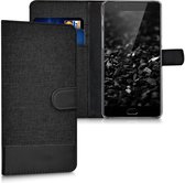 kwmobile telefoonhoesje voor OnePlus 3 / 3T - Hoesje met pasjeshouder in antraciet / zwart - Case met portemonnee