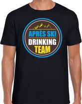 Apres ski t-shirt Apres ski drinking team zwart  heren - Wintersport shirt - Foute apres ski outfit/ kleding/ verkleedkleding 2XL