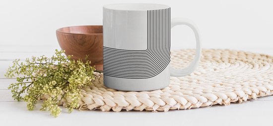 Tasse - Tasse à café - Art - Zwart - Wit - Tasses - 350 ML - Tasse - Tasses à café - Tasse à thé - Décoration Sinterklaas - Cadeaux pour enfants - Cadeaux chaussures Sinterklaas