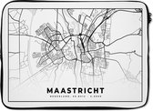 Housse pour ordinateur portable 13 pouces - Plan de la ville - Maastricht - Zwart - Wit - Housse pour ordinateur portable - Carte