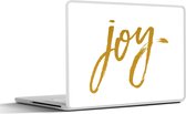 Laptop sticker - 10.1 inch - Quotes - Joy - Goud - Spreuken - Kerst - 25x18cm - Laptopstickers - Laptop skin - Cover