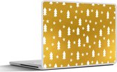 Laptop sticker - 12.3 inch - Sterren - Kerstboom - Goud - 30x22cm - Laptopstickers - Laptop skin - Cover