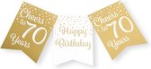 Paperdreams Vlaggenlijn 70 jaar - verjaardag slinger - karton - wit/goud - 600 cm