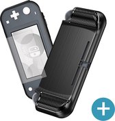 Nintendo Switch Lite case - TPU Beschermhoes - Carbon Zwart- met Screenprotector Glas