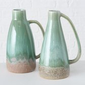 Boltze Home - Kruik/Vaas - Peruya - Groen Bruin Keramiek - H25cm