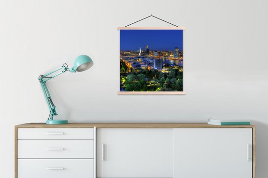 Affiche scolaire - Rotterdam - Pays- Nederland - Skyline - 90x90 cm - Lattes vierges