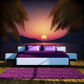Zelfklevend fotobehang - Romantisch avond op het strand, 8 maten, premium print