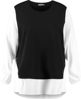 SAMOON Dames Blouseachtig shirt met een jerseymix Black-56