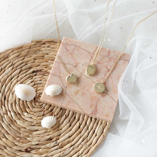 Chaine plaqué or argent & pendentif coeur médaillon