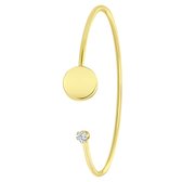 Stalen goldplated bangle steen