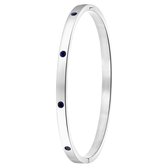 Lucardi - Dames Armband bangle geboortestenen - Staal - Armband - Cadeau - Stijlvol - Goudkleurig